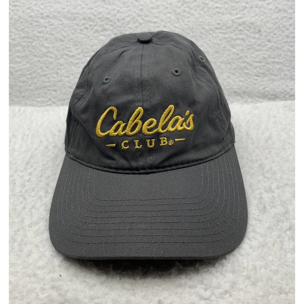 Cabela's Club Baseball Hat Cap Mens Adjustable Strap Back Gray Outdoors Hunting